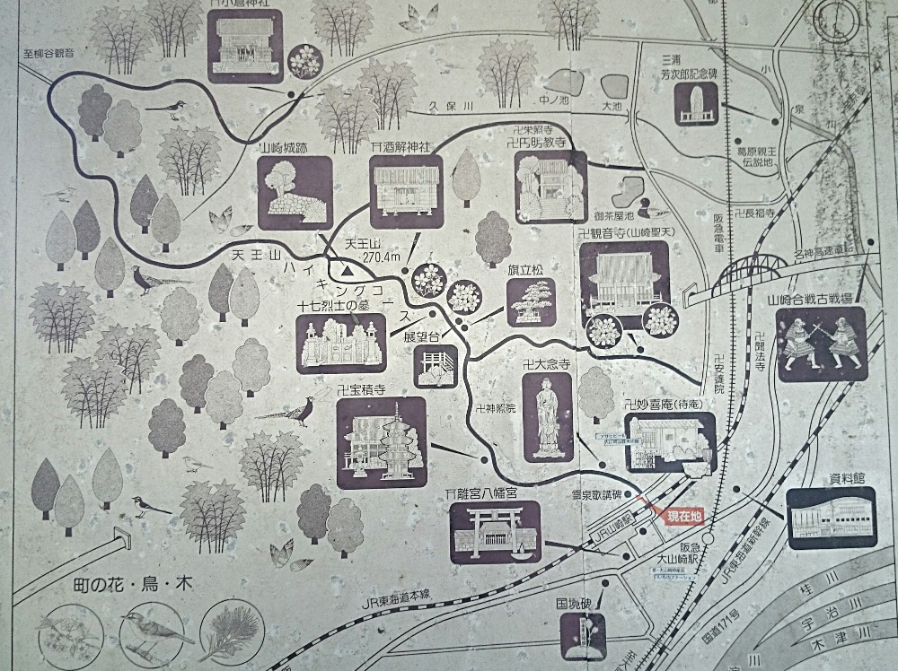 天王山の周辺地図