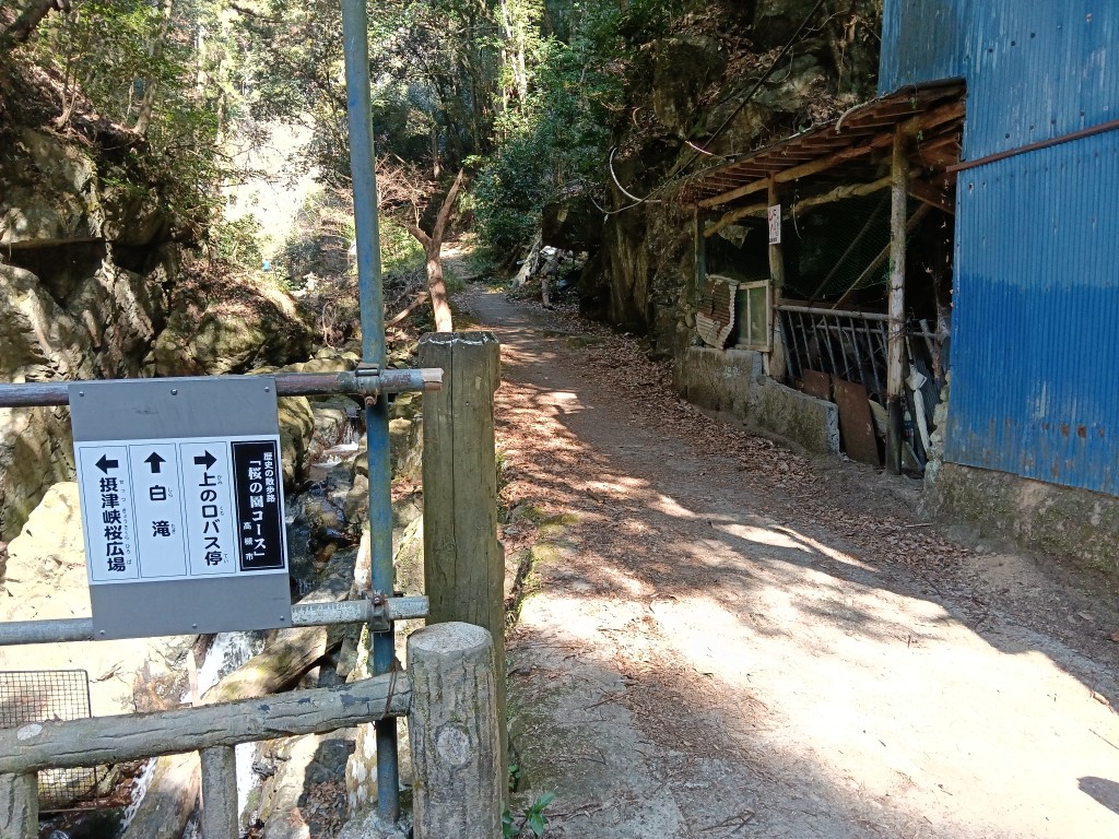 白滝へと抜ける分岐点