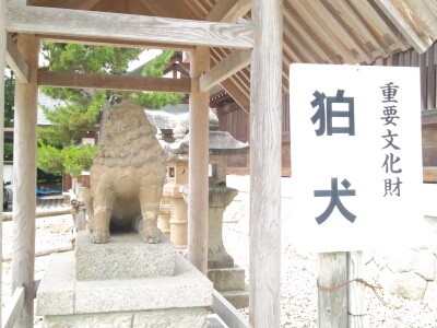 国指定の重要文化財に登録されている籠神社の狛犬